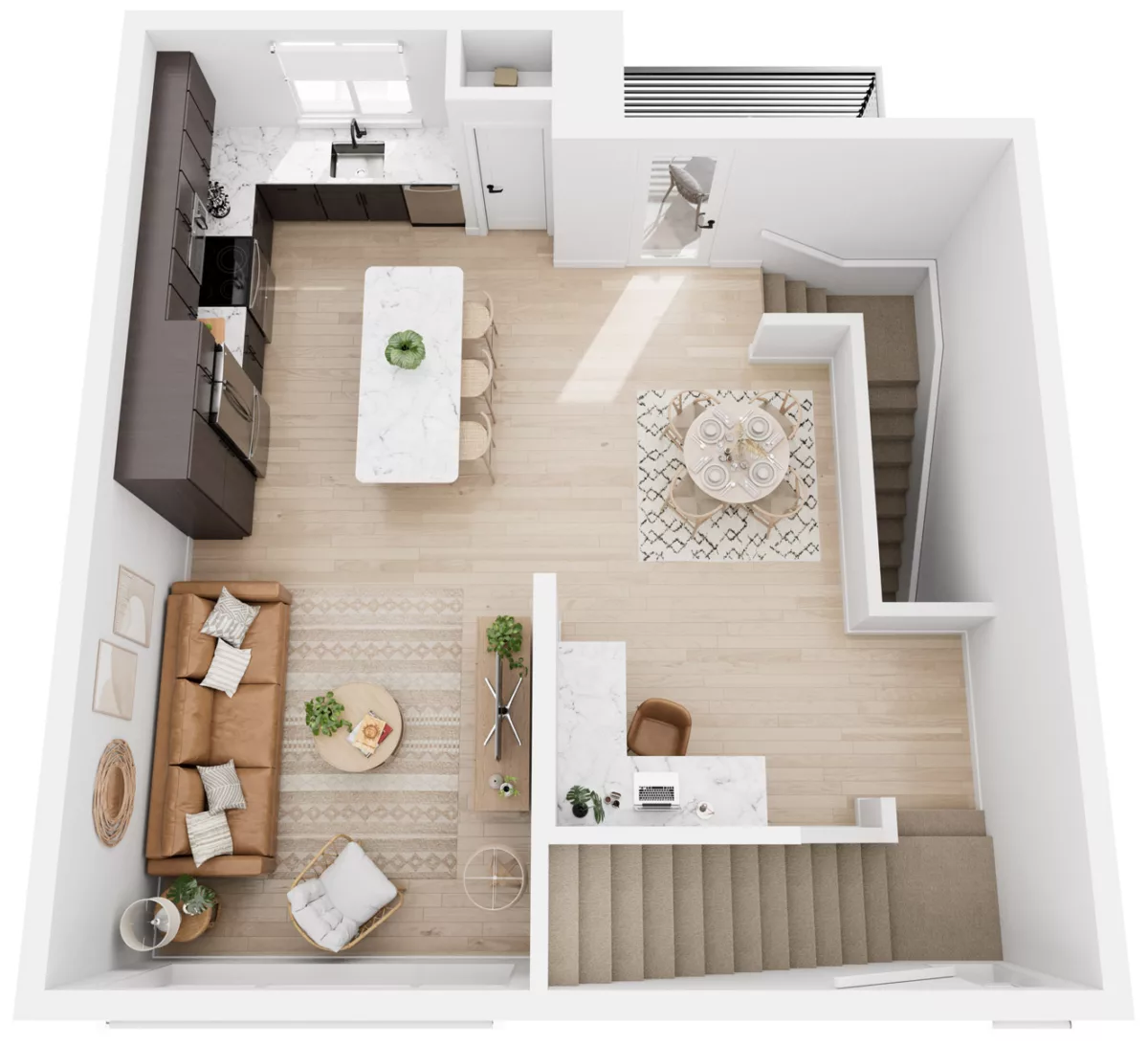 Townhome floor plan first floor